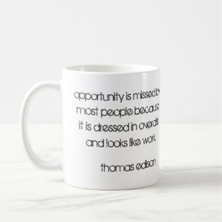Taza De Café Cita de la oportunidad de Thomas Edison