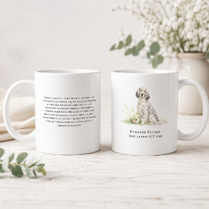 Taza De Café Cita de la raza de perro Setter Inglés en acuarela