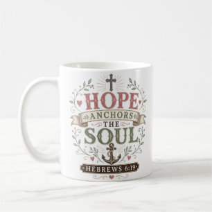 Taza De Café Cita de las Escrituras que Ancla la Esperanza del 