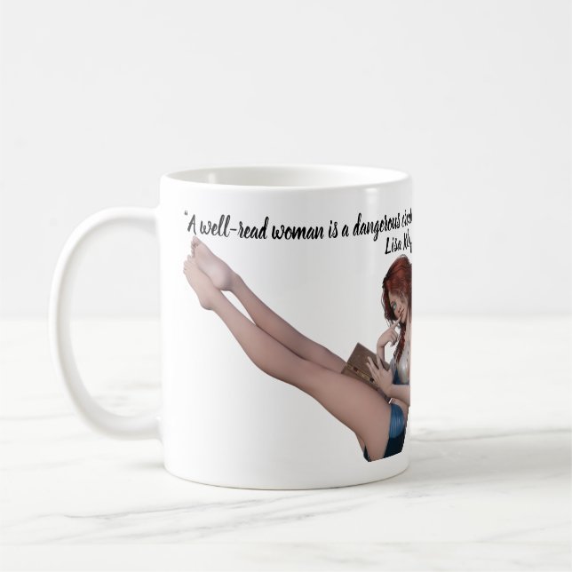 Taza De Café Cita de Lisa Kleypas sobre mujeres educadas (Izquierda)