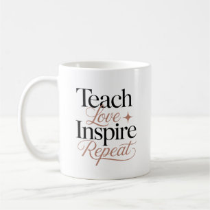 Taza De Café Cita de maestro enseñar amor inspirar repetir