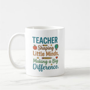 Taza De Café Cita de maestro que forma pequeñas mentes gran dif