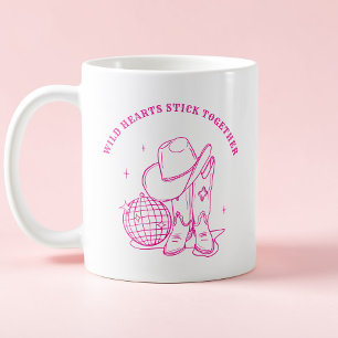 Taza De Café Cita de Mejores Amigas Rosa Fuerte Disco Occidenta