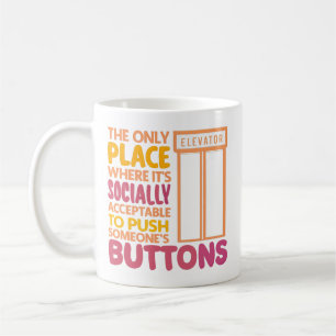 Taza De Café Cita De Moda De Botón Gracioso Con Humor Mecánico