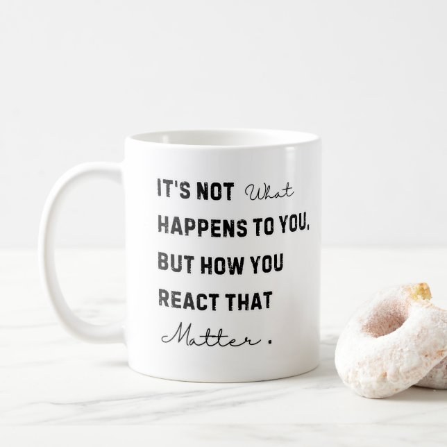 Taza De Café Cita de motivación, arte de la pared de motivación (Con donut)