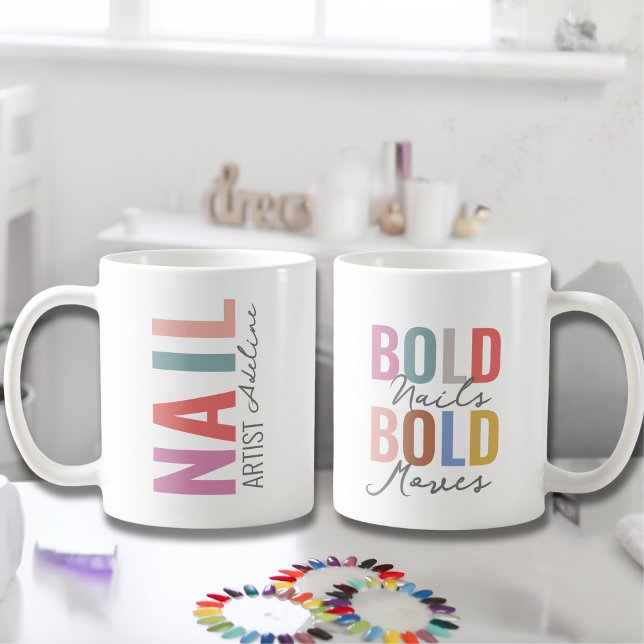 Taza De Café Cita de motivación de nombre de artista de uñas co (Subido por el creador)