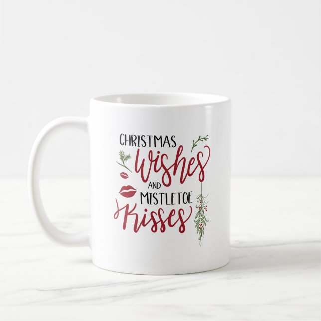 Taza De Café Cita de navidades y misletoe besos (Izquierda)