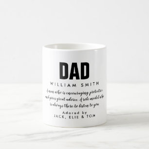 Taza De Café Cita de Papá Moderno Blanco y Negro