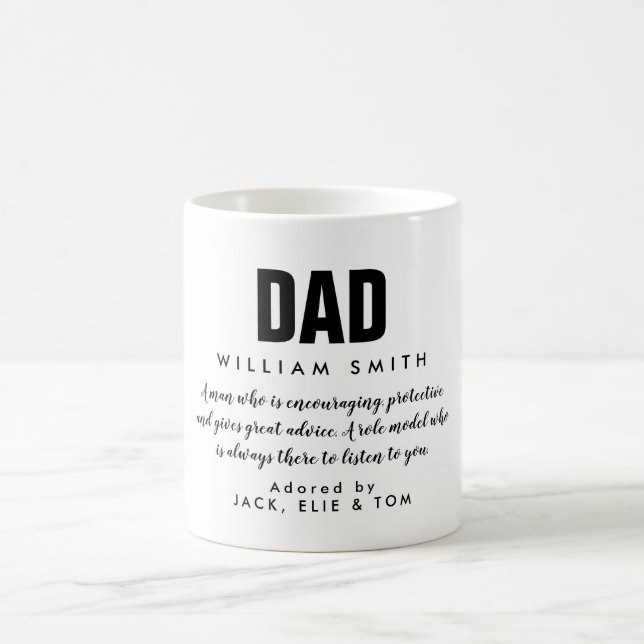 Taza De Café Cita de Papá Moderno en Blanco y Negro (Centro)