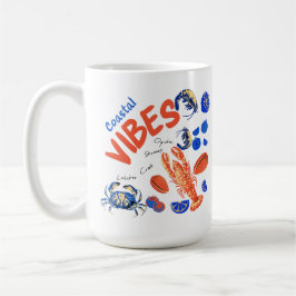 Taza De Café Cita de pescador de mariscos de playa tropical de 