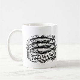 Taza De Café Cita de pez sardina lindo