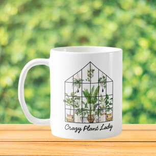 Taza De Café Cita de planta de casa acuarela verde
