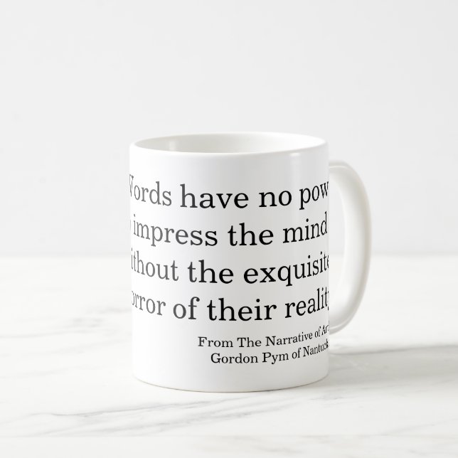 Taza De Café Cita de poe sobre palabras (Anverso derecho)