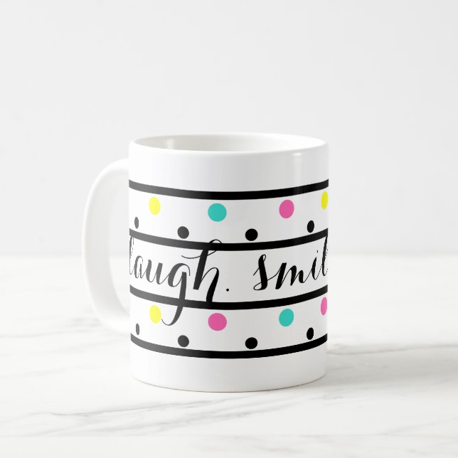 Taza De Café Cita de puntos de polka negro (Anverso izquierdo)