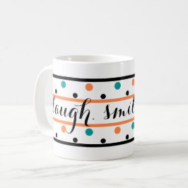 Taza De Café Cita de puntos de polka verde Verde azulado de Nar