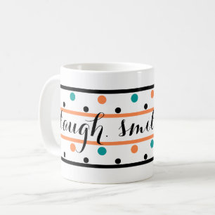 Taza De Café Cita de puntos de polka verde Verde azulado de Nar