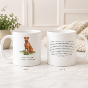 Taza De Café Cita de raza de perro Terrier Irlandés en acuarela