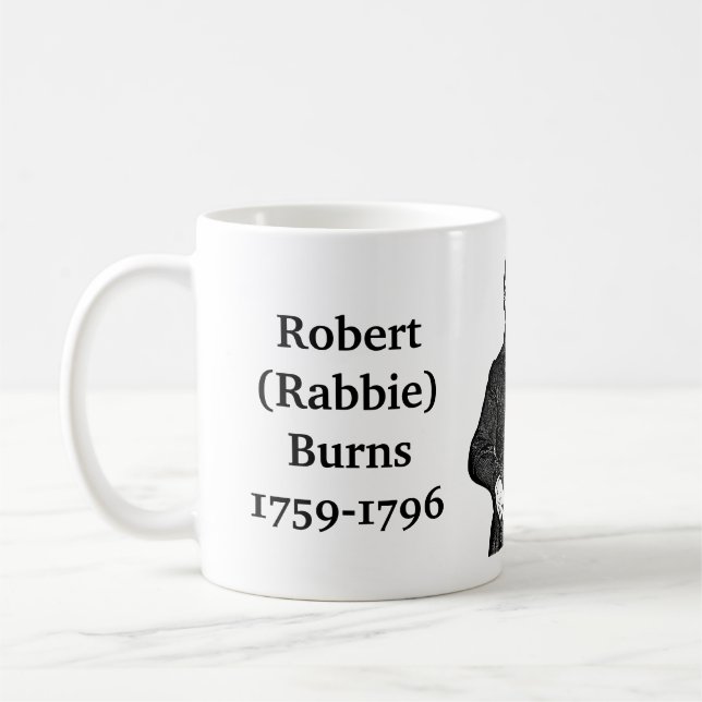 Taza De Café Cita de Robert Burns sobre poetas pintores y menti (Izquierda)