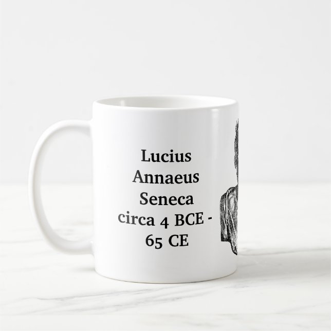 Taza De Café Cita de Seneca sobre literatura y muerte (Izquierda)