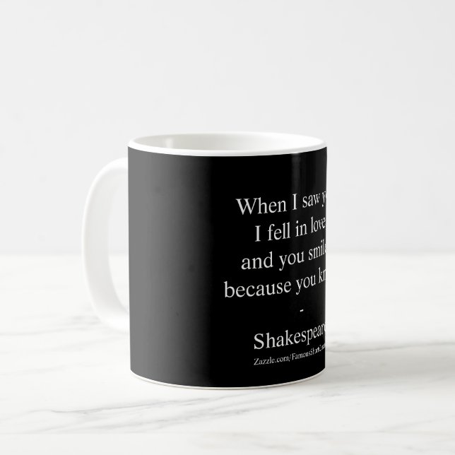 Taza De Café Cita de Shakespeare - Me Enamoré (Anverso izquierdo)