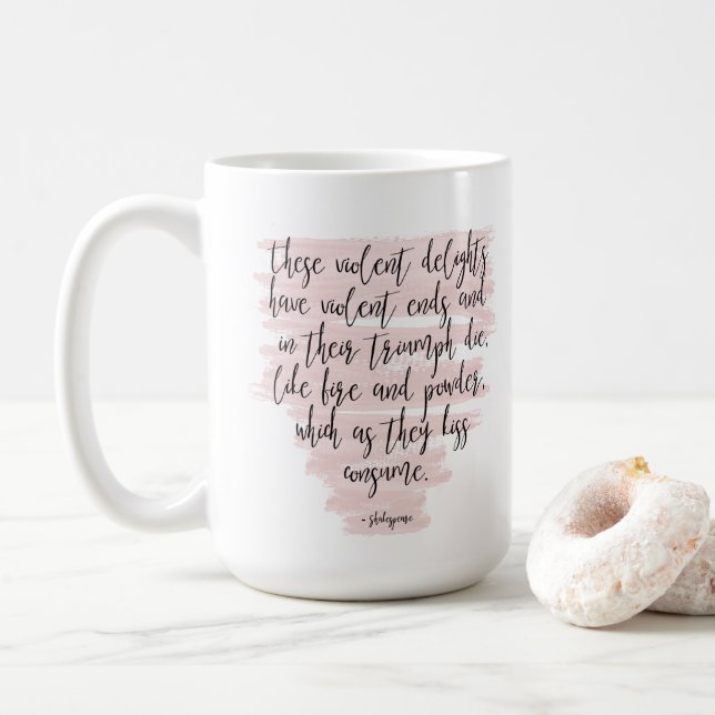 Taza De Café Cita de Shakespeare Romeo y Julieta (Con donut)