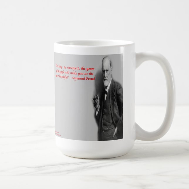 Taza De Café Cita de Sigmund Freud famosa por su "Lucha" (Derecha)