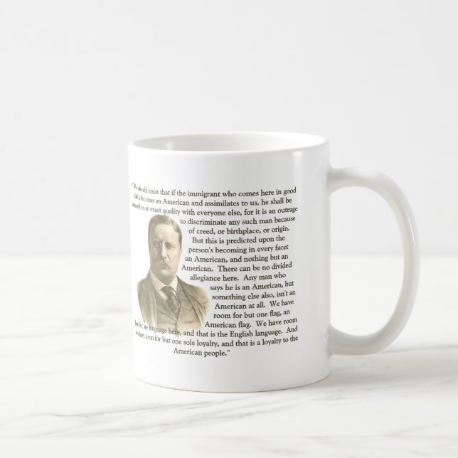 Taza De Café Cita de Teddy Roosevelt (Derecha)
