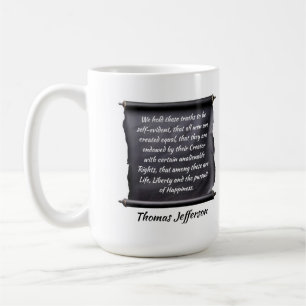 Taza De Café cita de Thomas Jefferson búsqueda de la felicidad