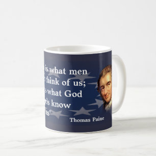 Taza De Café Cita de Thomas Paine sobre reputación y carácter