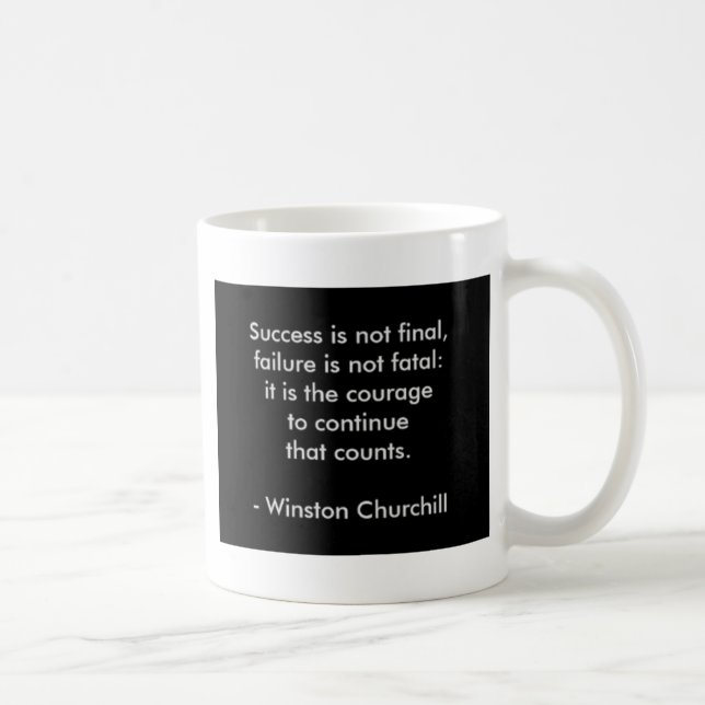 Taza De Café Cita de Winston Churchill; Éxito (Derecha)