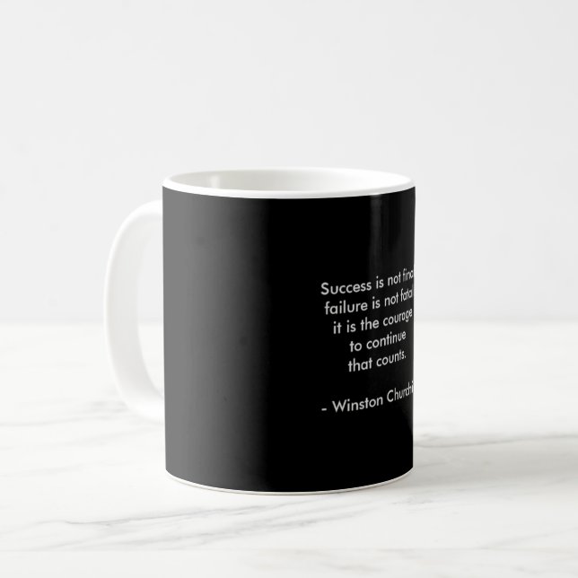 Taza De Café Cita de Winston Churchill; Éxito (Anverso izquierdo)