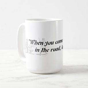 Taza De Café Cita De Yogi Berra En Una Horquilla En La Carreter