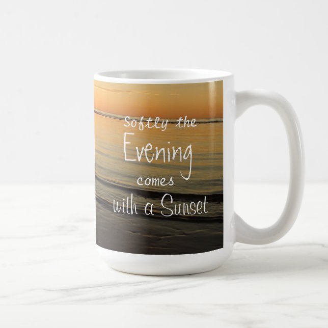 Taza De Café Cita del atardecer Serene Ocean Beach Coffee Mug (Derecha)