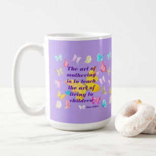 Taza De Café Cita del día de la madre con mariposas acuarelas