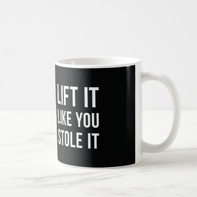 Taza De Café Cita del gimnasio Weightlifm Levanta el blanco neg (Derecha)