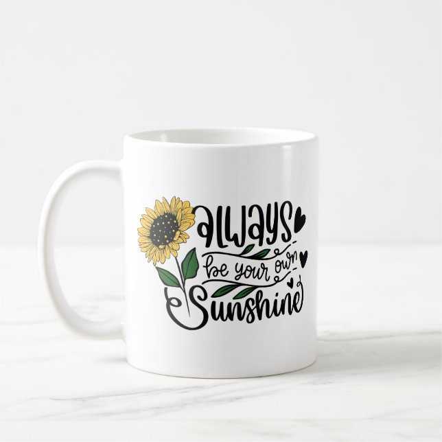 Taza De Café Cita del girasol "Sé siempre tu propio sol" (Izquierda)