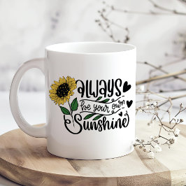 Taza De Café Cita del girasol "Sé siempre tu propio sol"
