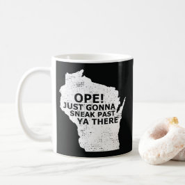 Taza De Café Cita del mapa estatal de Wisconsin en Open Sneak Y