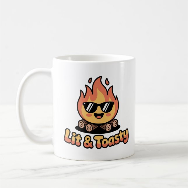 Taza De Café Cita del Personalizado Campfire cita a Kawaii (Izquierda)