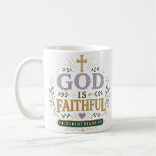 Taza De Café Cita Devocional Religiosa Dios Es Fiel