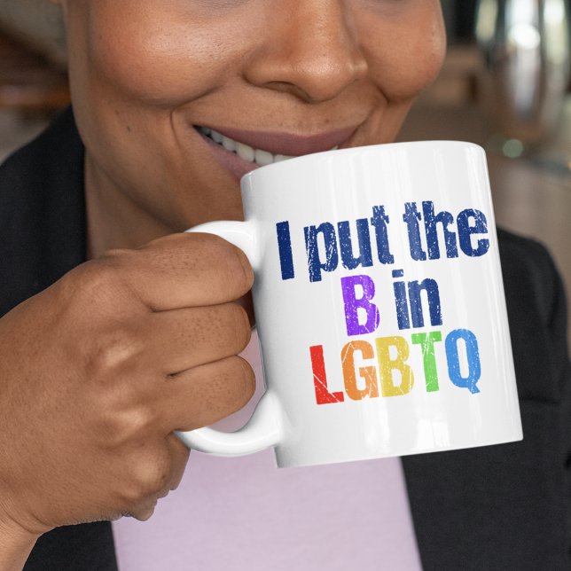 Taza De Café Cita divertida bisexual LGBTQ Rainbow Humor (Subido por el creador)