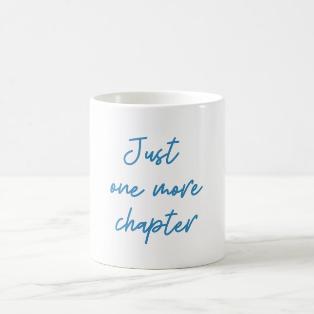 Taza De Café Cita divertida de amante de libros en azul Script  (Centro)