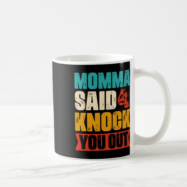 Taza De Café Cita divertida de boxeo retro (Derecha)