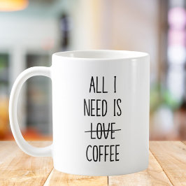 Taza De Café Cita Divertida de Café Simple Minimalista