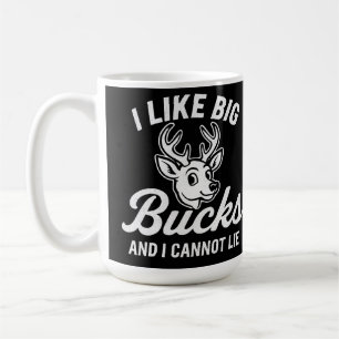 Taza De Café Cita Divertida de Caza "Me Gustan los Ciervos Gran