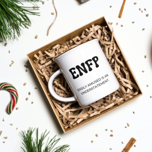 Taza De Café Cita divertida de ENFP MBTI con texto negro (Subido por el creador)
