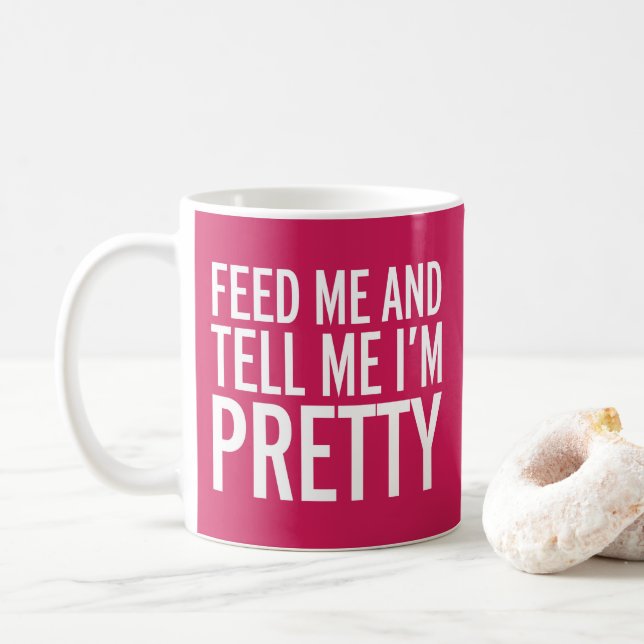 Taza De Café Cita divertida de Feed me (Con donut)