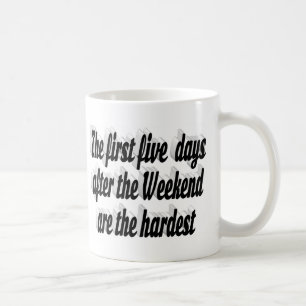 Taza De Café Cita divertida de fin de semana con tipografía neg