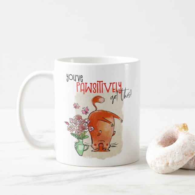Taza De Café Cita divertida de gato ingeniosamente obtuvo este  (Con donut)
