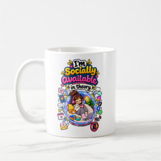 Taza De Café Cita divertida de introvertido socialmente disponi
